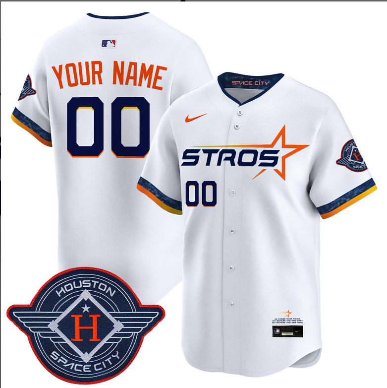 Youth Houston Astros 2025 City Connect Vapor white Limited Custom Stitched Jersey